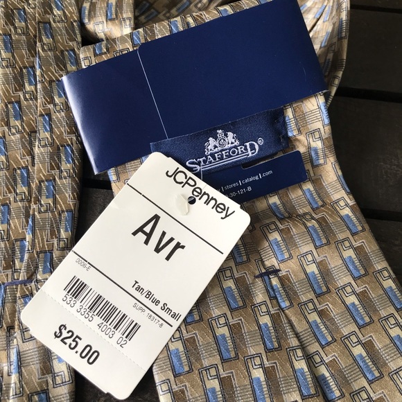 Stafford Men's Silk Ties Bundle of 2 Brown Blue NEW - Picture 5 of 13